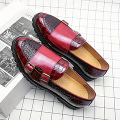 Men's Buckle Straps Slip On Monk Shoes - Smart Casual Walking Shoes