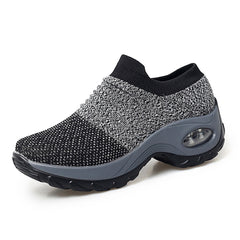 Women's Air Cushion Chunky Sneakers Lightweight Mesh Low Top Shoes