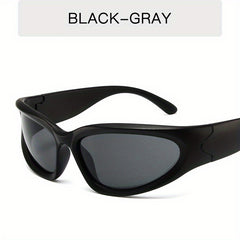 Y2K Wrap Around Sunglasses Mirrored UV400 Sun Shades