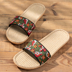 Floral Pattern Slides Women's Casual Sandals Summer Shoes