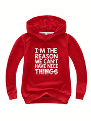 Funny 'We Can't Have Nice Things' Print Hoodie for Boys
