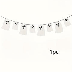 Halloween Hanging Ghost Flag Sparkling Party Banner Decoration