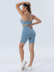 Seamless Workout Sets High Waist Yoga Biker Shorts & Sports Bra Activewear