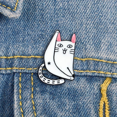 Pink Cat Yoga Pose Brooch for Girls