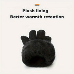 Thickened Knitted Touch Screen Gloves, Outdoor Non-slip Cycling Gloves