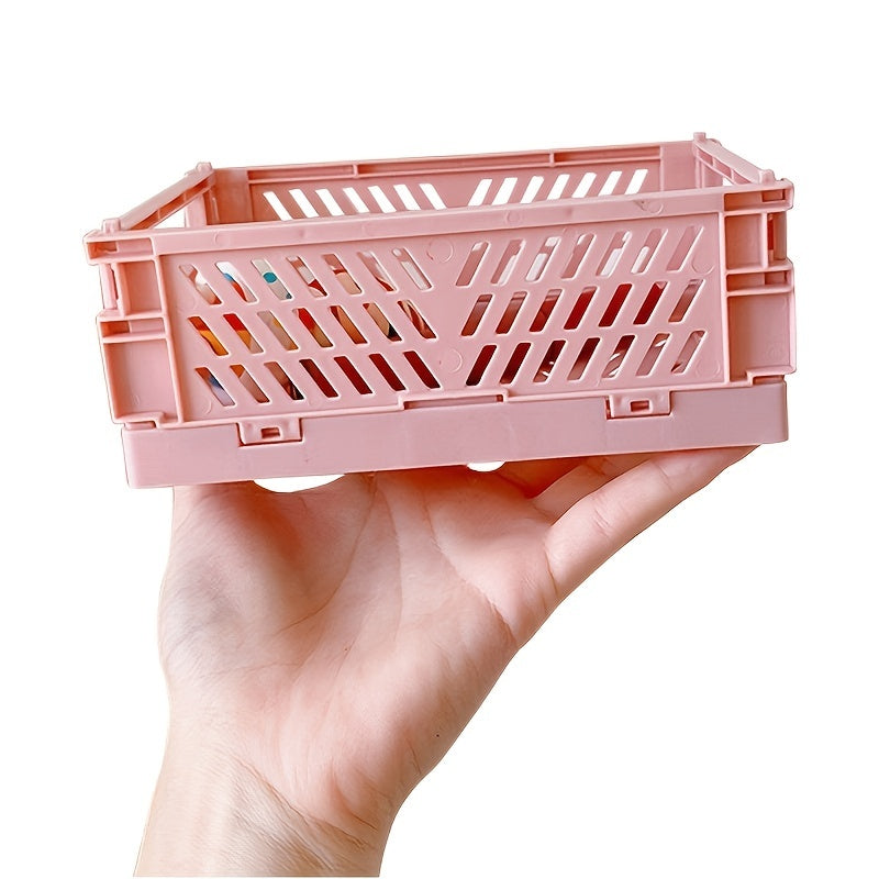 Desktop Folding Storage Basket Snack Stationery Finishing Storage Box