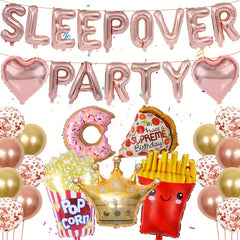 Sleepover Party Decorations Letter Heart Latex Balloons Girls Supplies