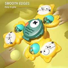 Baby Suction Cup Spinner Toy 360 Rotating Rattle Cartoon Animal Toy