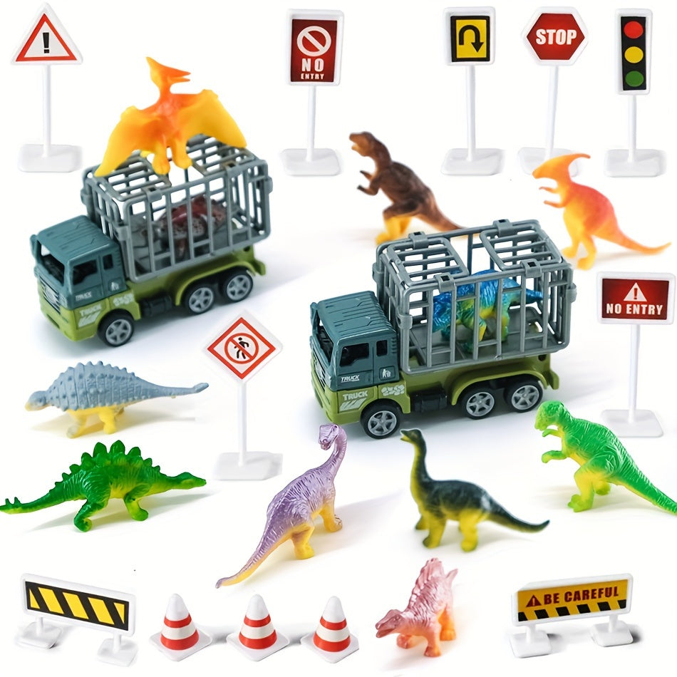 Dinosaur Transport Car with Plastic Cage Vehicle Truck Model