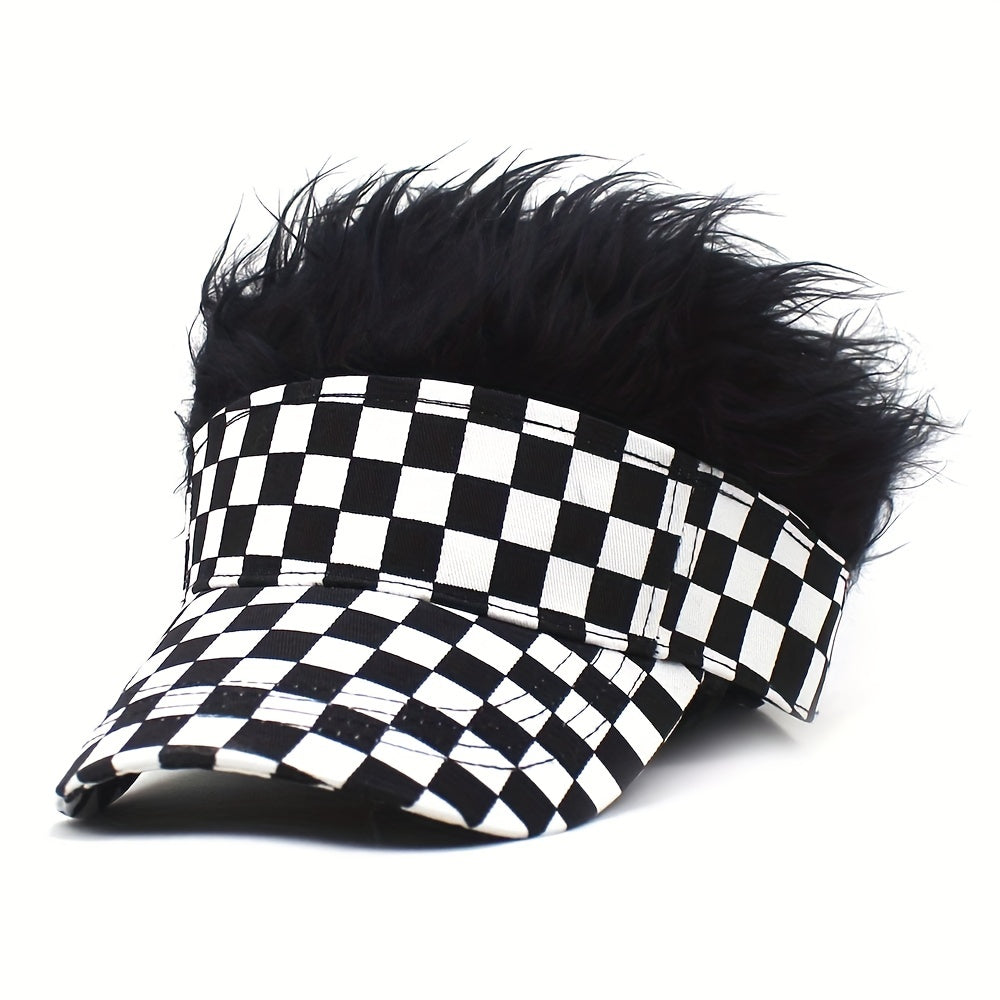 Spiked Baseball Cap Golf Cap Sun Hat With Wig Novelty Sports Cap