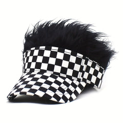 Spiked Baseball Cap Golf Cap Sun Hat With Wig Novelty Sports Cap