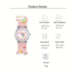 Colorful Unicorn Pattern Kids Watch