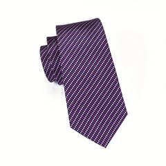 Men's Striped Necktie Set with Handkerchief Clip