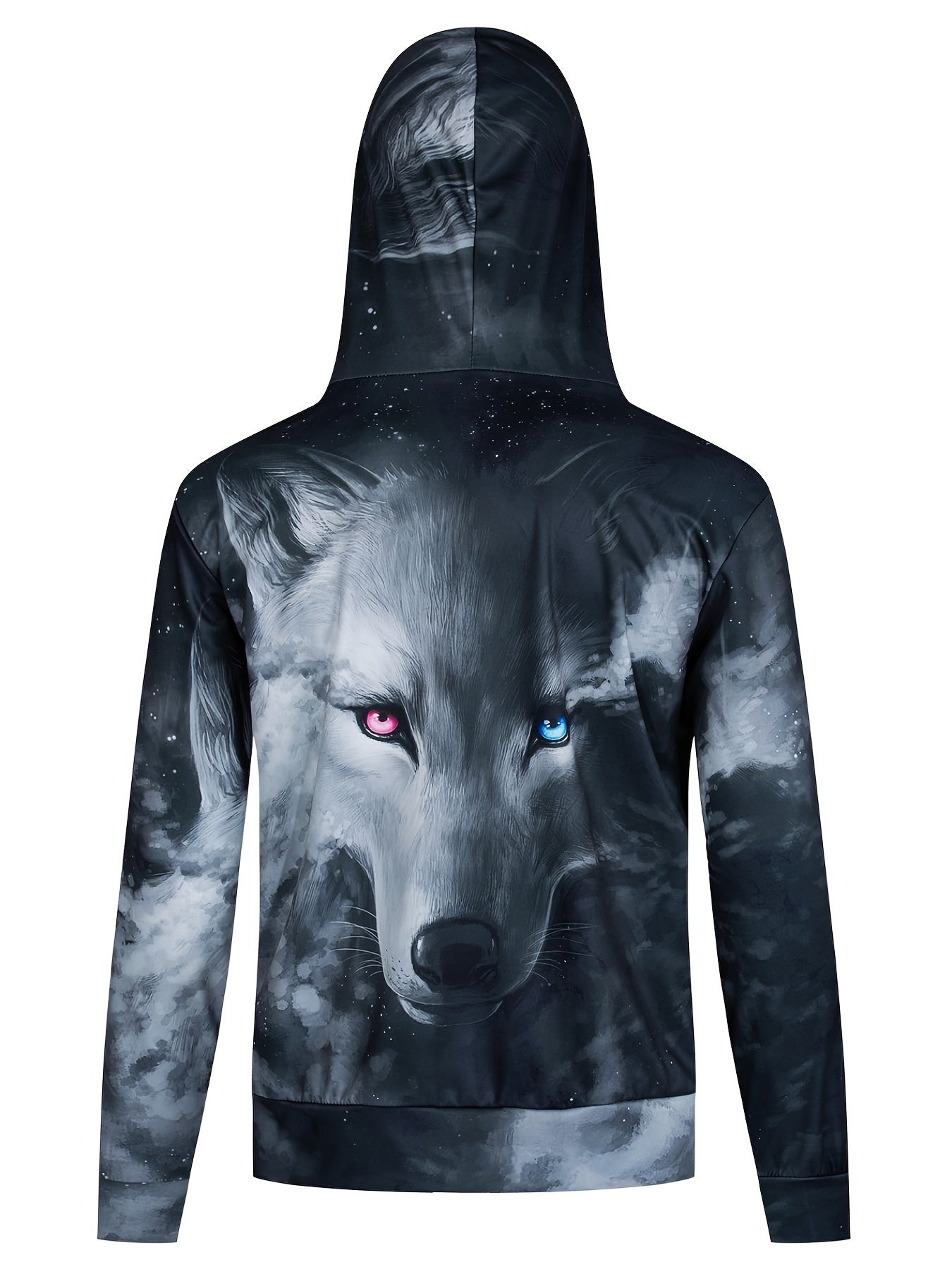 Wolf 3D Print Hoodies Men Graphic Hoodie Kangaroo Pocket Loose Hooded Pullover