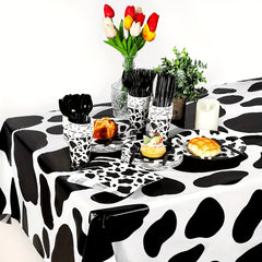 Cow Print Tablecloth for Animal Themed Parties - Farm Birthday Party Supplies