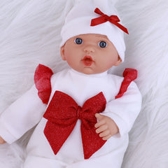 WERFLOT Reborn Baby Doll Soft Body Lifelike Pink Outfit Colorful Patterns