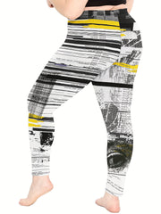Random Print High Rise Leggings