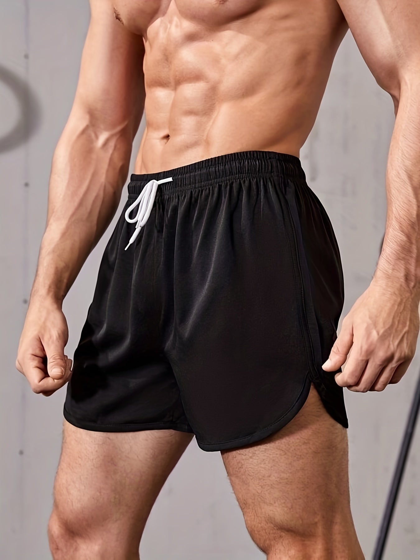 Men's Breathable Drawstring Running Shorts for Gym Sports Training