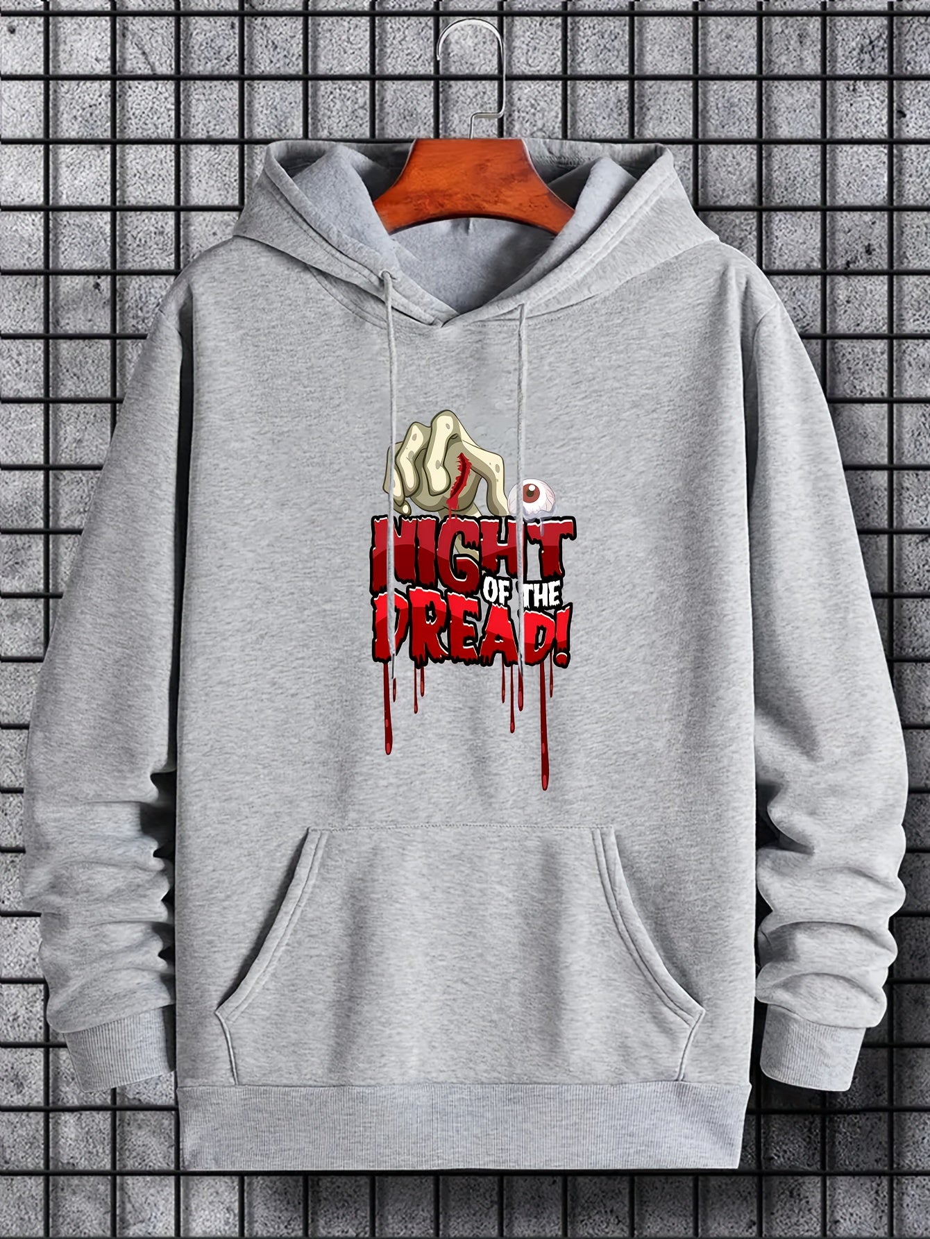 Dread Men's Halloween Print Hoodie Stretch Drawstring Sweatshirt