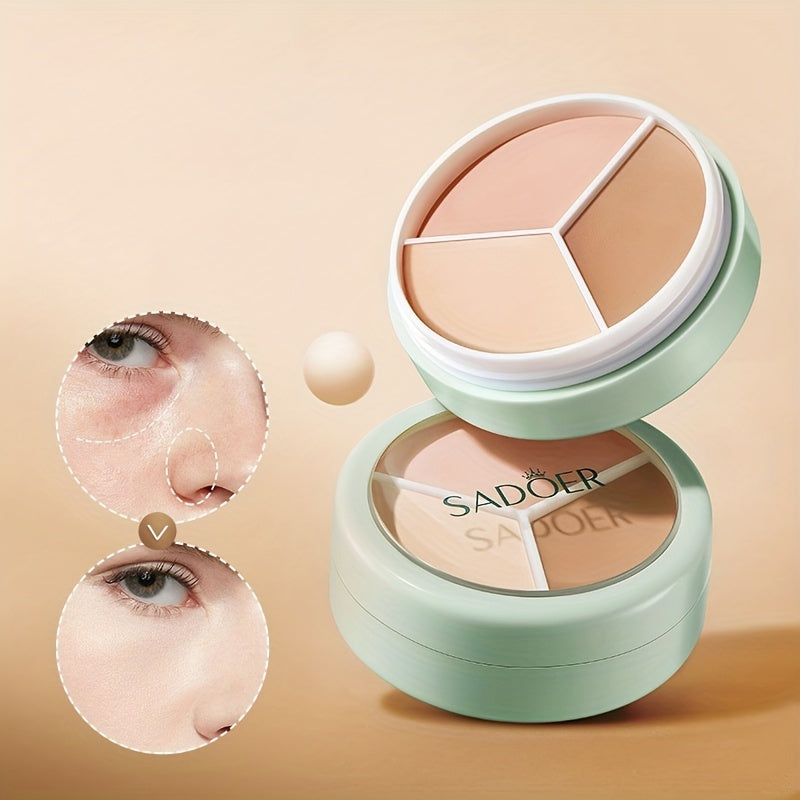 Tricolor Concealer Cover Foundation Non Fly Powder