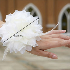 Flower Wrist Pin Feather Hair Tie Wedding Accessories