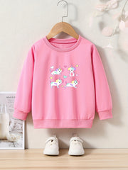 Unicorn Puppy Graphic Crew Neck Sweatshirt