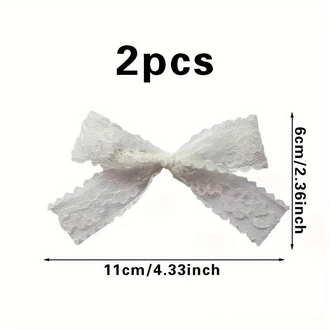 2pcs Lace Bow Tie Hair Clips for Party