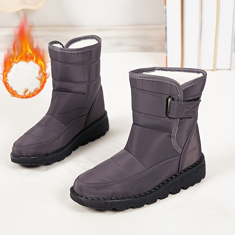 Women's Waterproof Snow Boots Fleece Lined Warm Mid Calf Non Slip Winter Boots