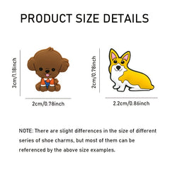 20pcs Animal Shoes Charms For Clogs Bubble Slides Sandals Dog Pattern Decor