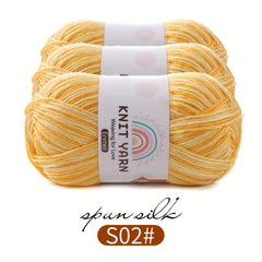 3pcs Colored Yarn Gradient Dyed Milk Cotton Thread for Knitting Crochet Crafts
