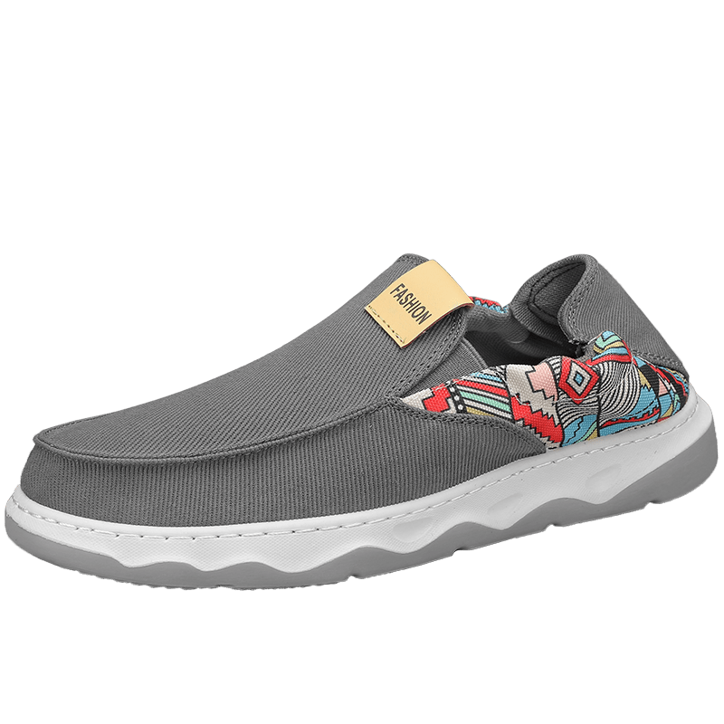 Men's Canvas Loafer Shoes Breathable Slip On Shoes