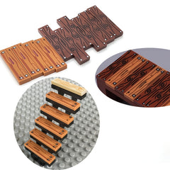 12 Wood Grain Building Blocks 1x4 ABS Bricks Table Chair Stair Decor Toy Set