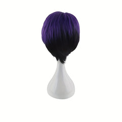 Men's Short Purple Dress Up Wig 12in