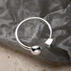 S925 Silver Geometric Open Ring For Girls