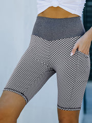 Mesh High Waist Butt Lifting Shorts With Pockets for Fitness Yoga