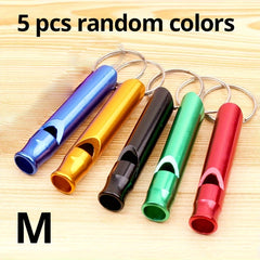 5PCS Outdoor Aluminum Whistle Keychain Pack