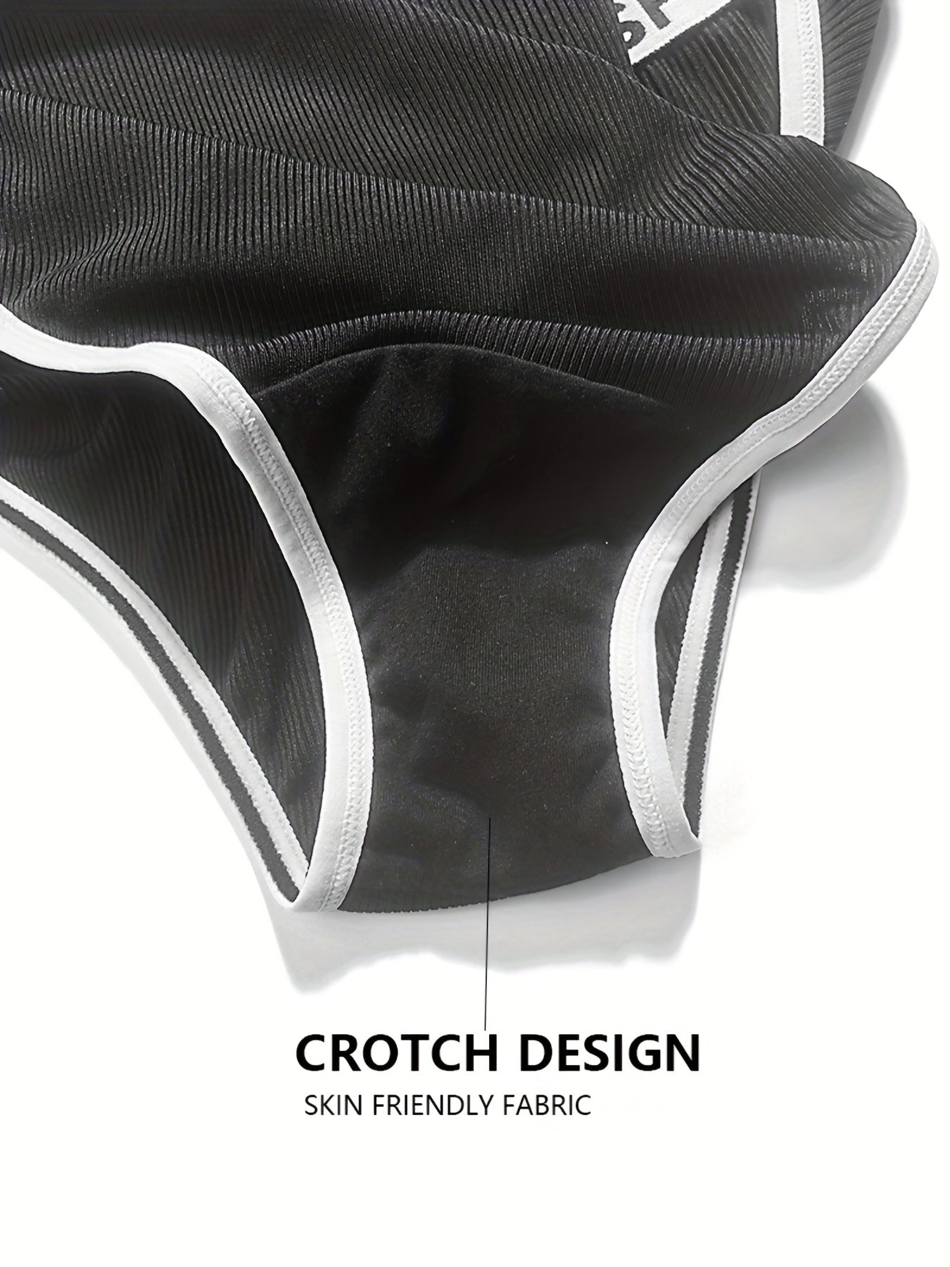 5 Pack Plus Size Sporty Panties Set Women's Plus Ribbed Briefs