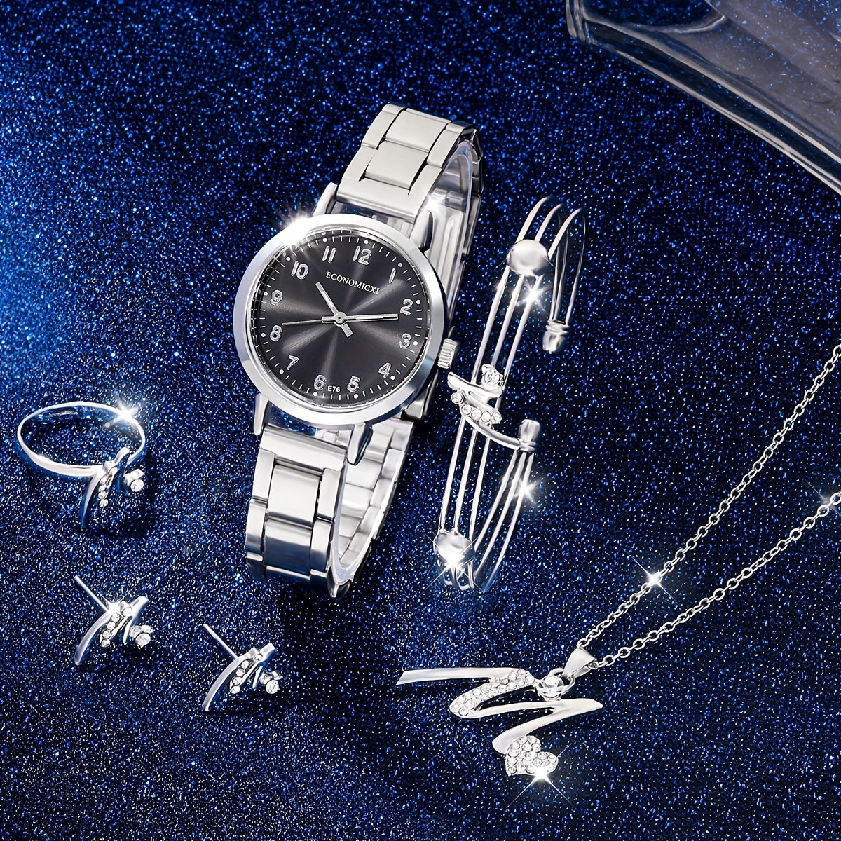 6pcs Faux Diamond Music Sign Watch Set