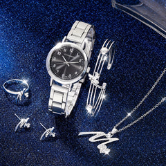 6pcs Faux Diamond Music Sign Watch Set