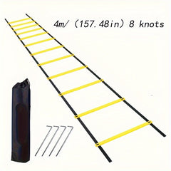 Sports Agility Training Ladder Set with Storage Bag and Ground Nails