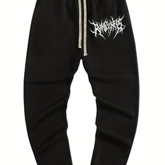 Graphic Pattern Joggers Men's Casual Loose Fit Drawstring Pants