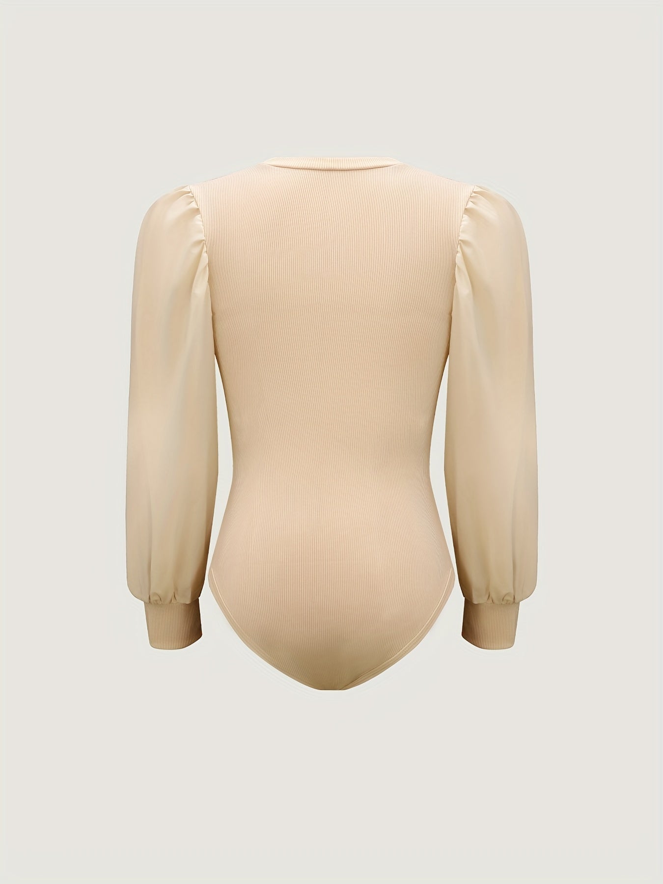Lantern Sleeve Slim Bodysuit Casual Bodysuit
