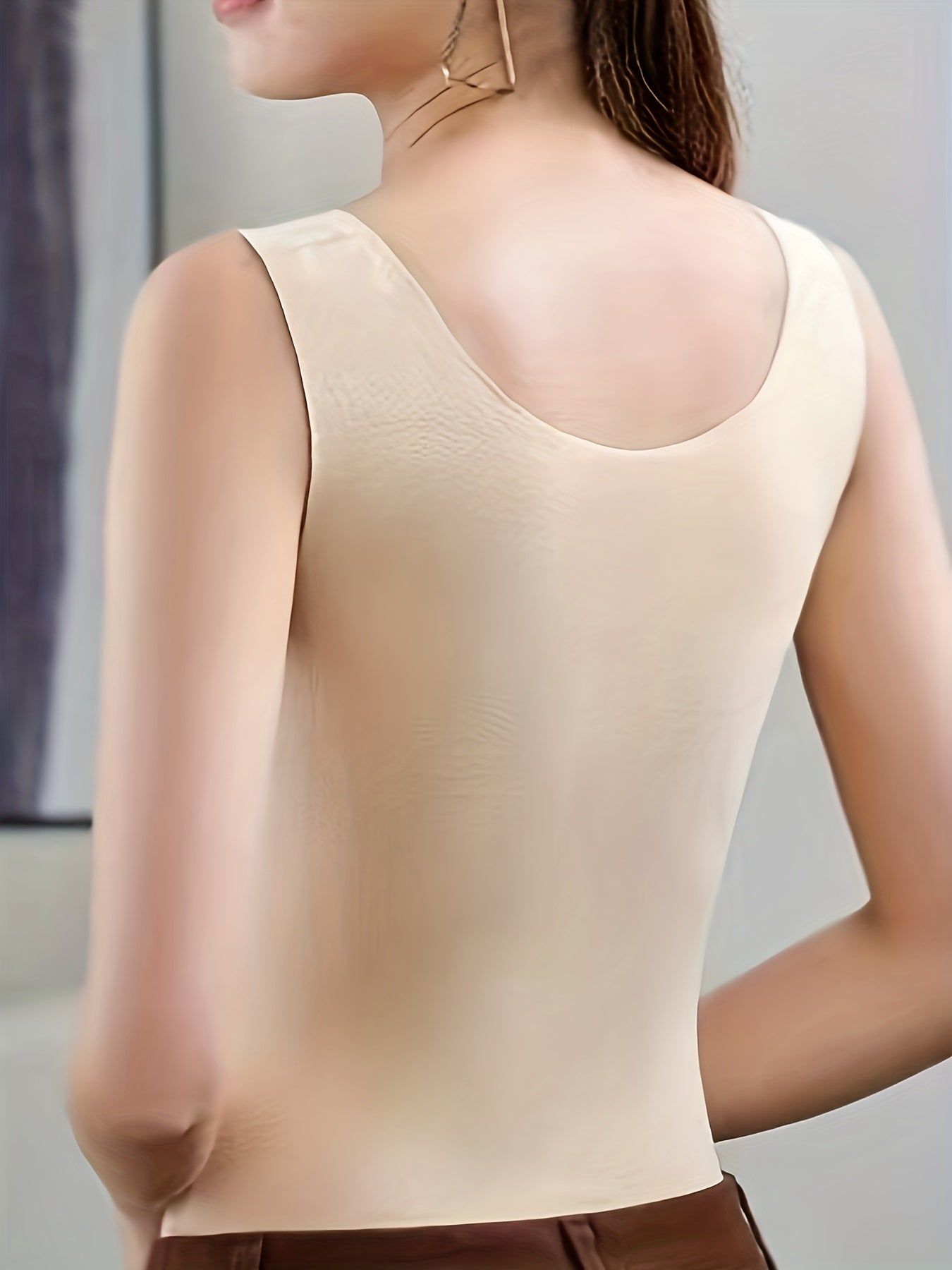 Lace Thermal Underwear Soft V Neck Sleeveless Top