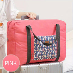 Flower Pattern Tote Canvas Luggage Weekender Bag