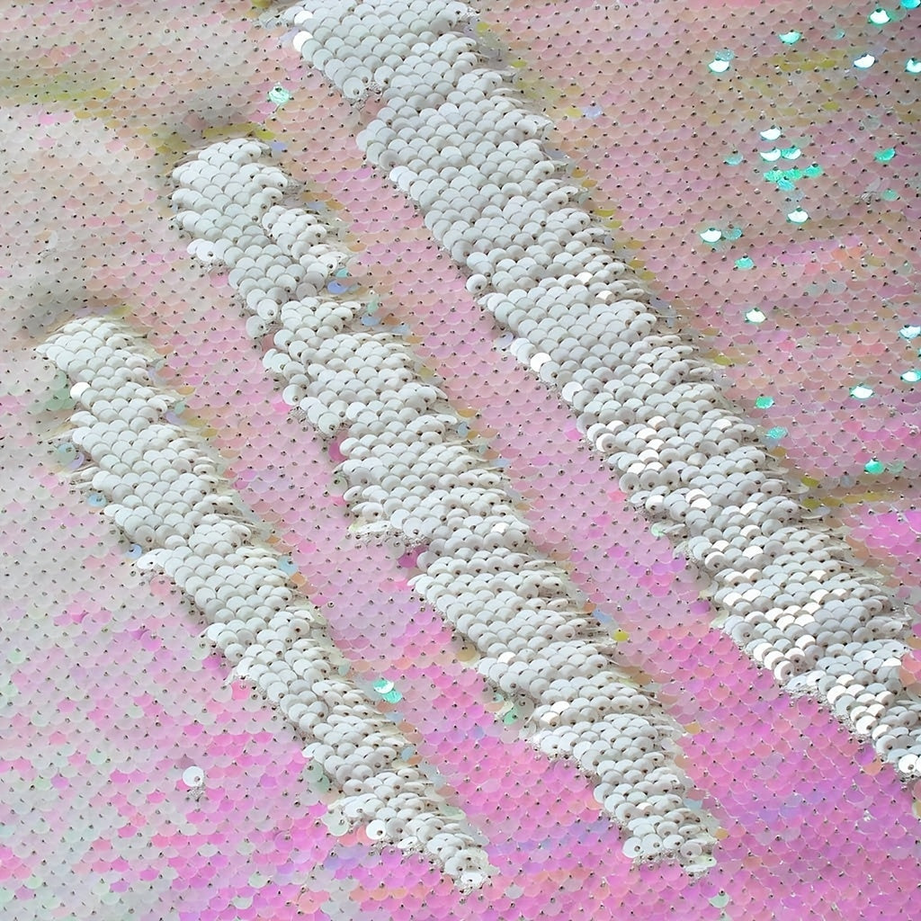 Rainbow Reversible Sequin Fabric for Indoor Decorations