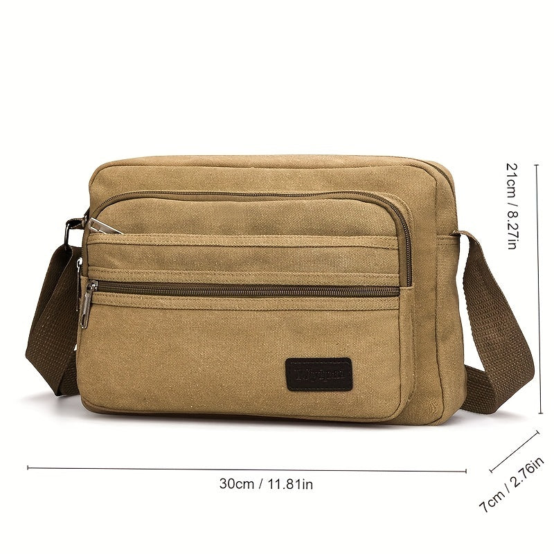 Men's Layered Canvas Bag Sports And Fitness Bag Small Casual Shoulder Bag