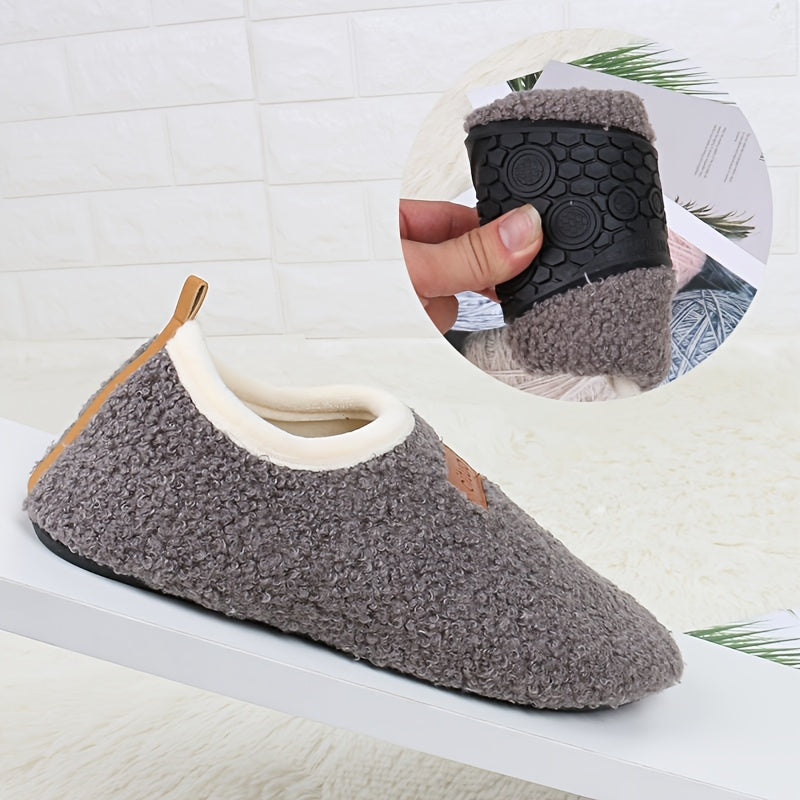 Men's Warm Fleece Slipper Socks Soft Sole Lightweight Non Slip Slippers
