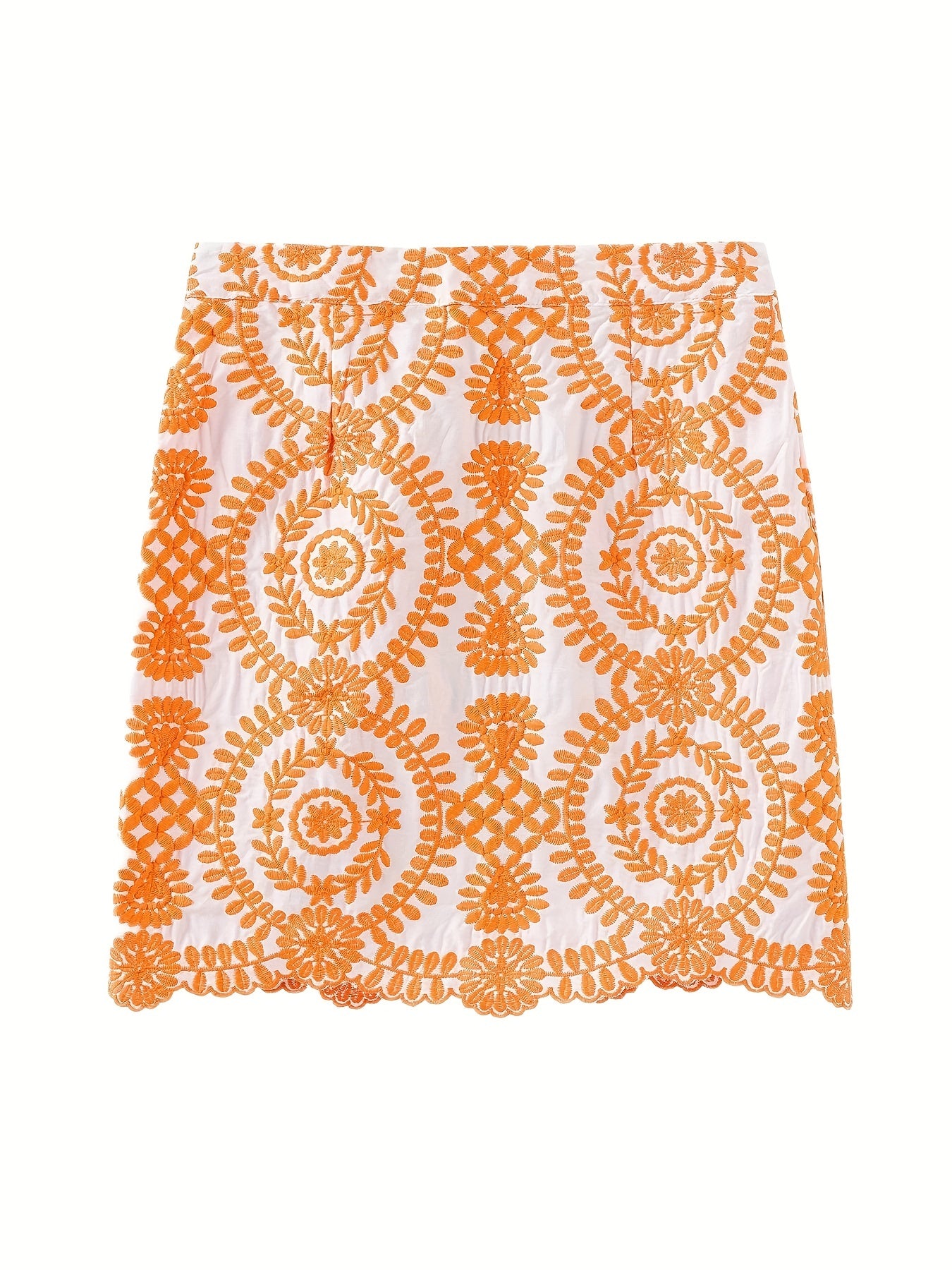 Geometric Print Embroidered Skirt Ethnic Style Retro Casual