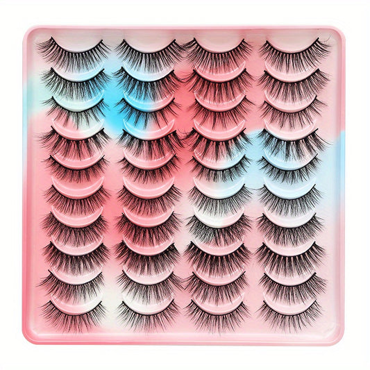 20 Pairs Chemical Fiber False Eyelashes Natural Wild Style Curli