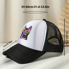 Y2K Rainbow Cat Baseball Cap Mesh Trucker Dad Hat Adjustable Sun Hats